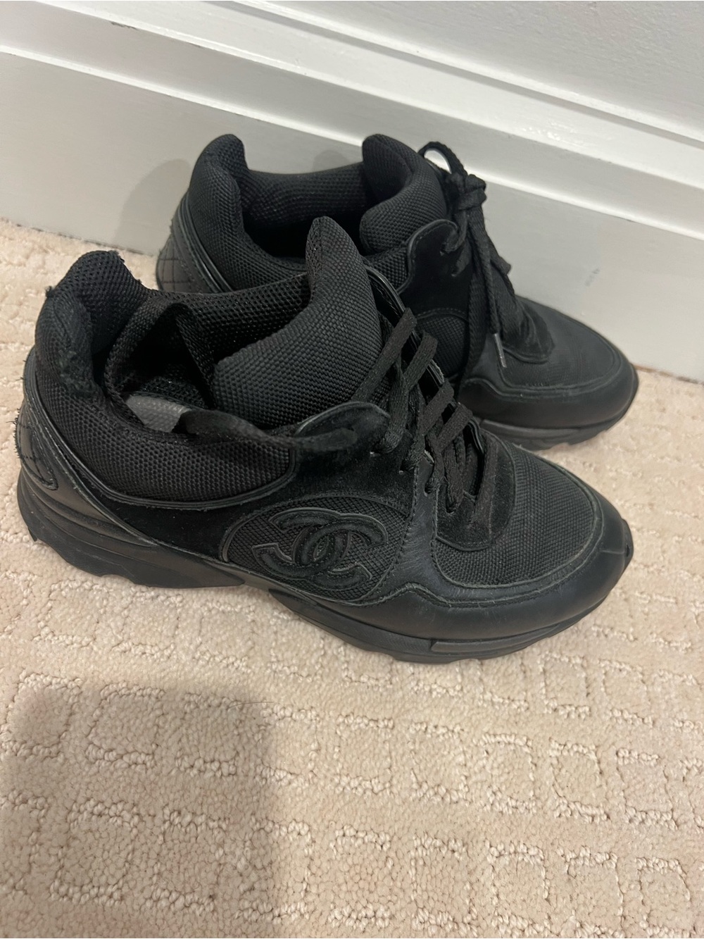 CHANEL Women’s Black Athletic Sneakers - Picture 2 of 8